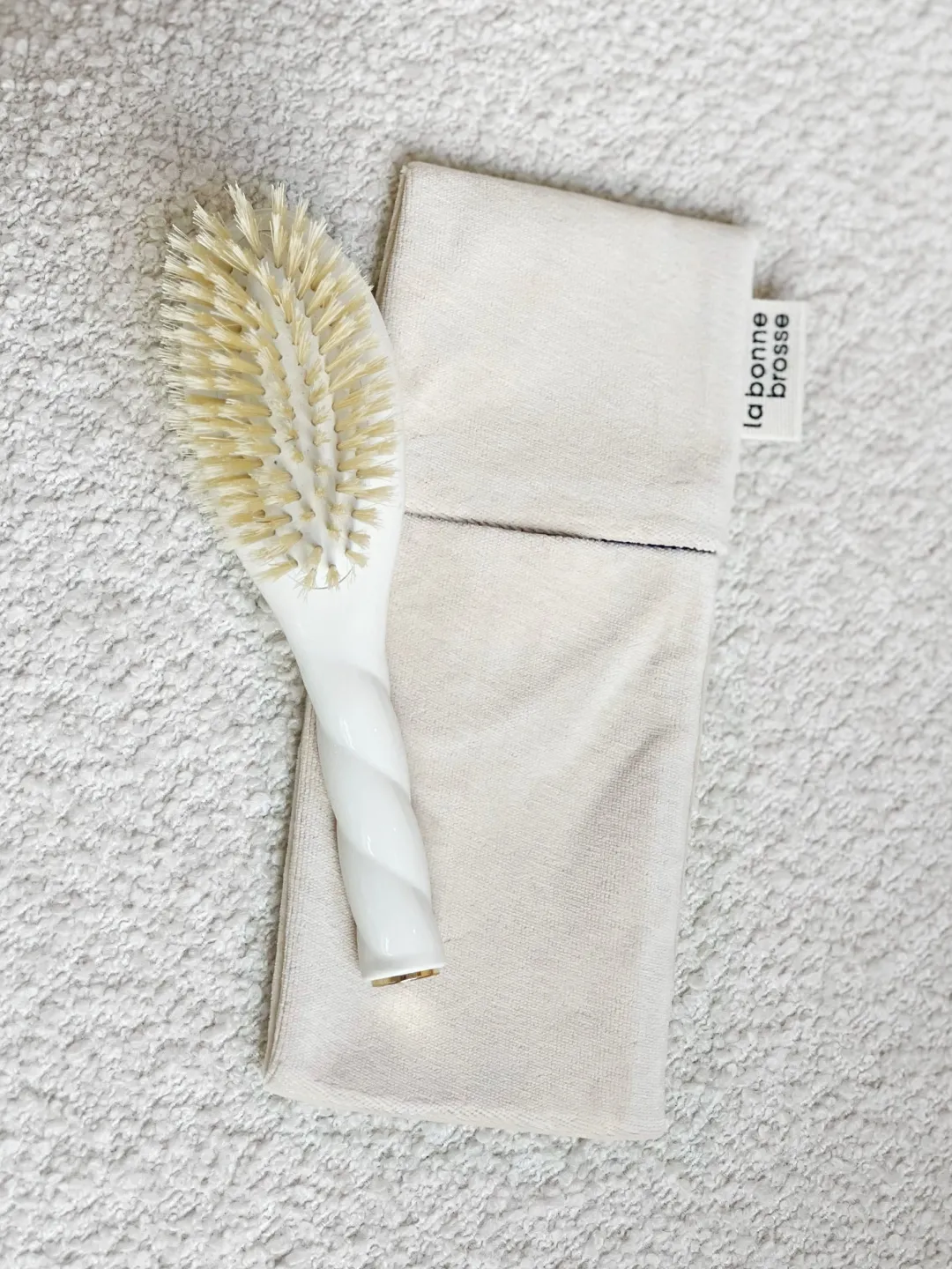 La Bonne Brosse Our Pouches|Our Baby Hair Brushes*‘Baby Hair Brush’ Pouch Creamy White
