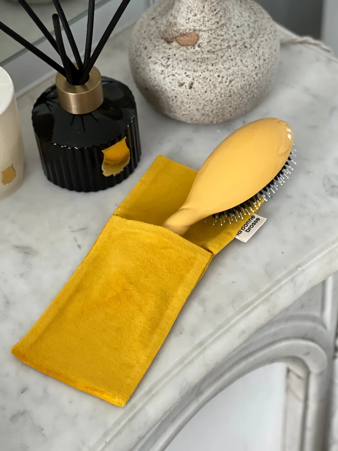 La Bonne Brosse Our Pouches*‘Large Hair Brush’ Pouch Saffron Yellow