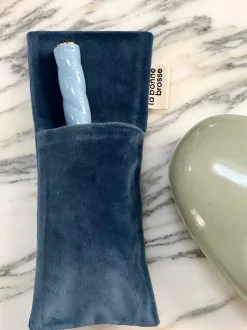 La Bonne Brosse Our Pouches*‘Small Hair Brush’ Pouch Light Blue