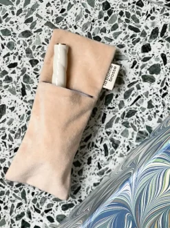 La Bonne Brosse Our Pouches*‘Small Hair Brush’ Pouch White Cream